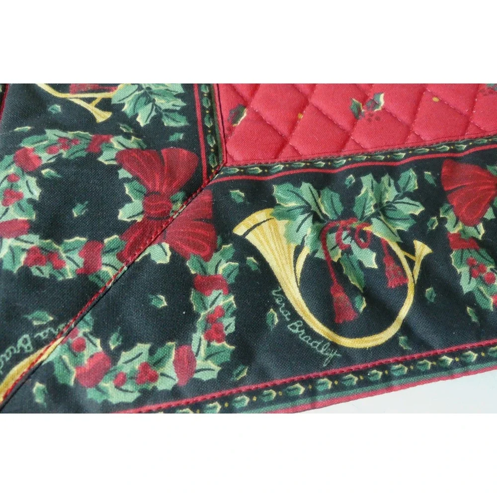 Vera Bradley Christmas Placemats Set of 4 Quilted Wreath French Horn Retired HTF